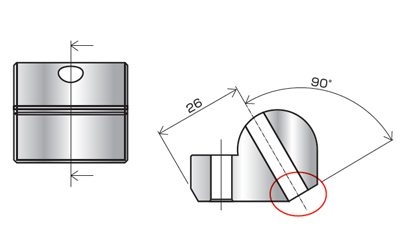 斜め穴を持つゲージの高精度設計のポイントを解説をする画像です。